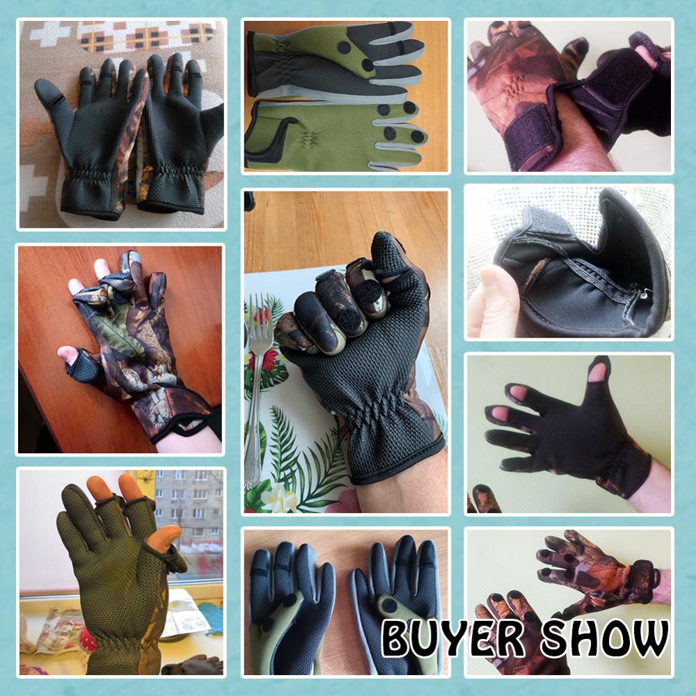Facecozy Outdoor Winter Fishing Gloves Waterproof Three or Two Fingers Cut Anti-slip Climbing Glove