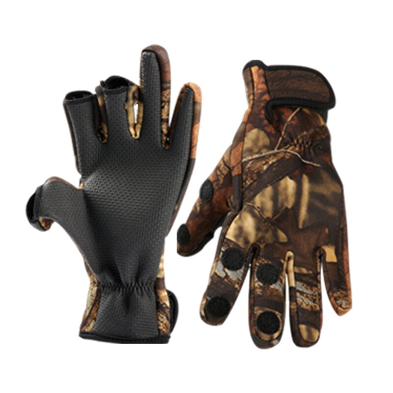Facecozy Outdoor Winter Fishing Gloves Waterproof Three or Two Fingers Cut Anti-slip Climbing Glove